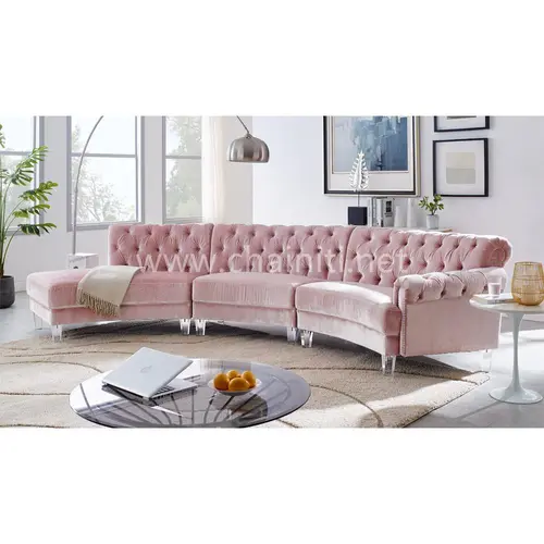 Button tufted upholstered sofa set