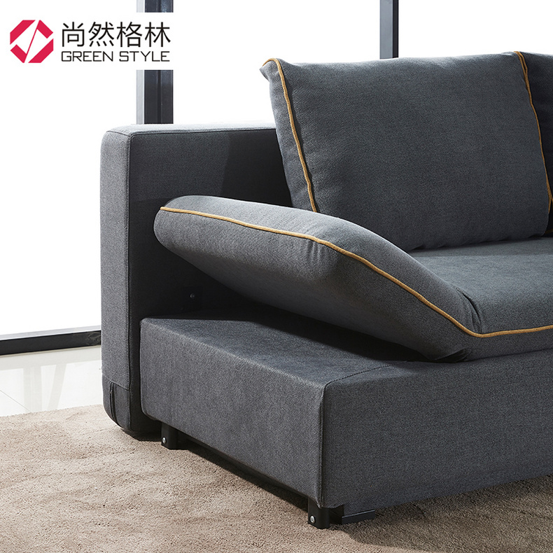 Adjustable armrest sofa bed with storage