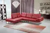 Red Fashionable Leather Corner Sofa