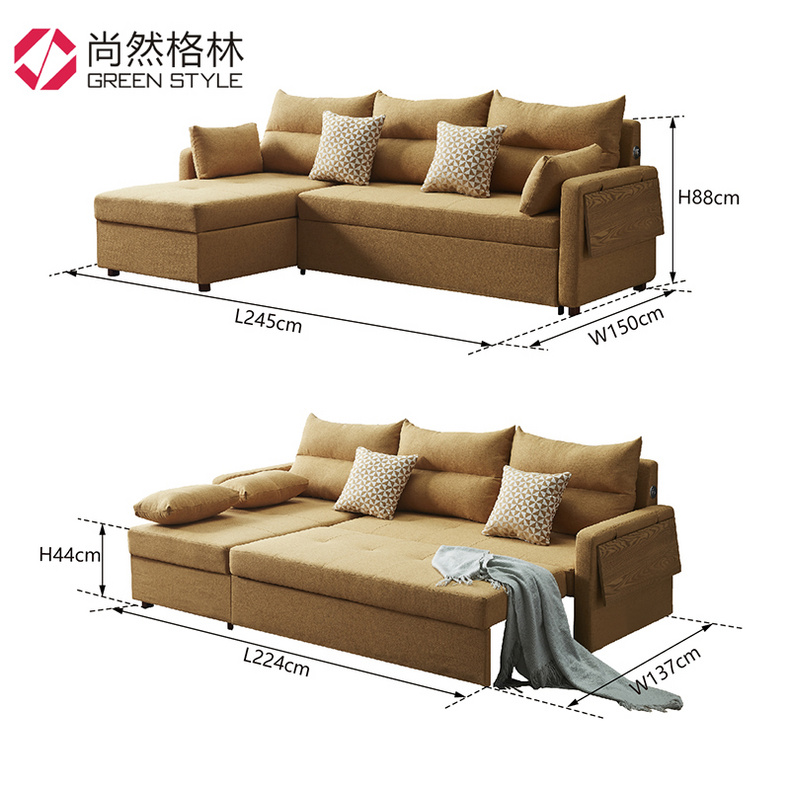 Multifunctional corner sofa bed