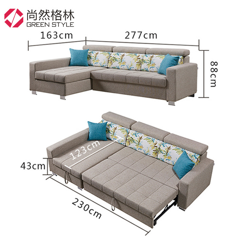 Corner sofa bed with storage