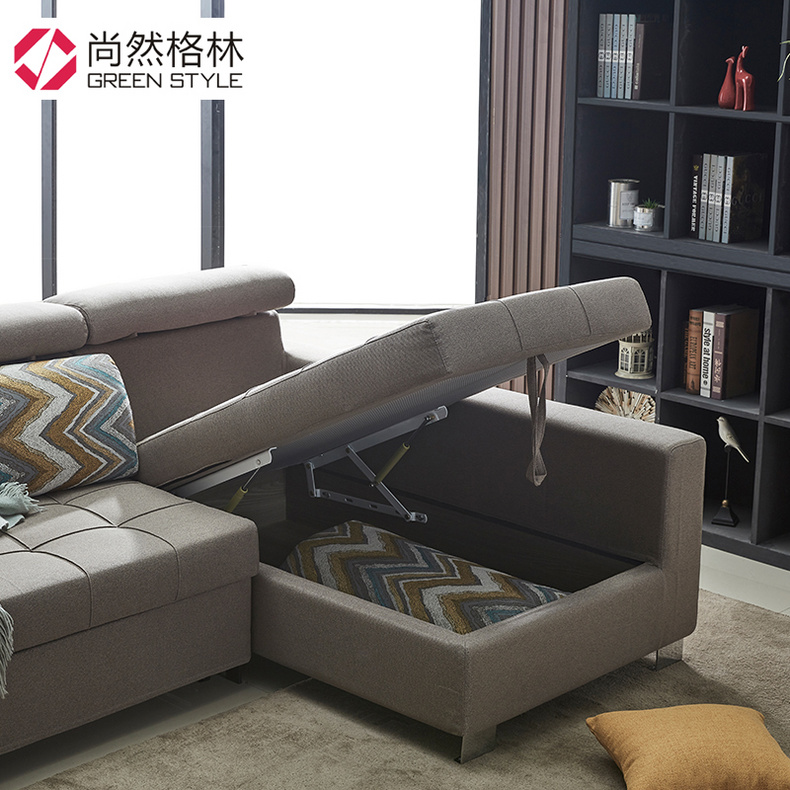 Corner sofa bed with storage