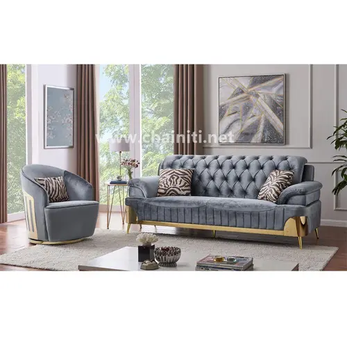Velvet fabric sofa