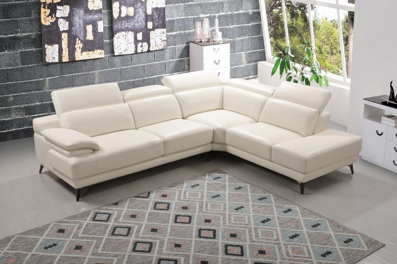 White Leather Corner Multi Seater Sofa