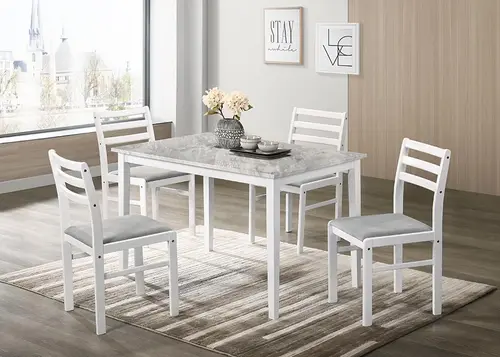 KF 3161-1DT & KF 4466 DC White Dining Table and Chairs