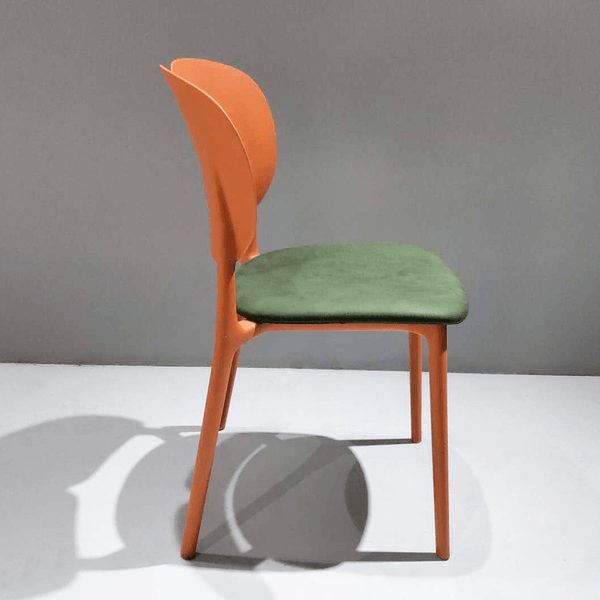 Design stackable fabric upholstered dining chair with exchangeable seat