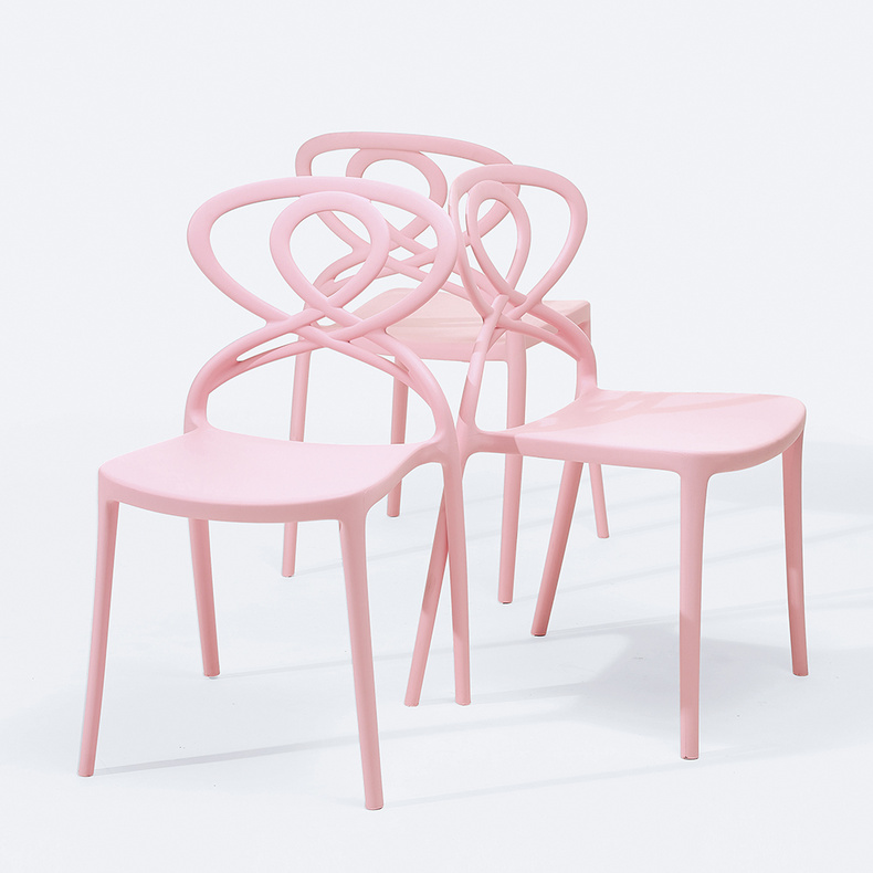 Latest fashion pink design charivari polypropylene event wedding chairs