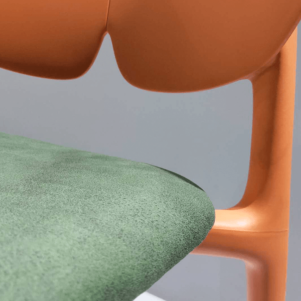 Design stackable fabric upholstered dining chair with exchangeable seat