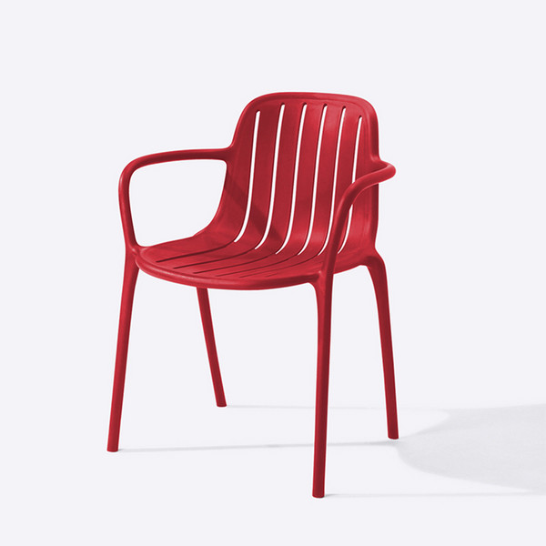 Modern solid plastic leisure outdoor garden chairs with arm