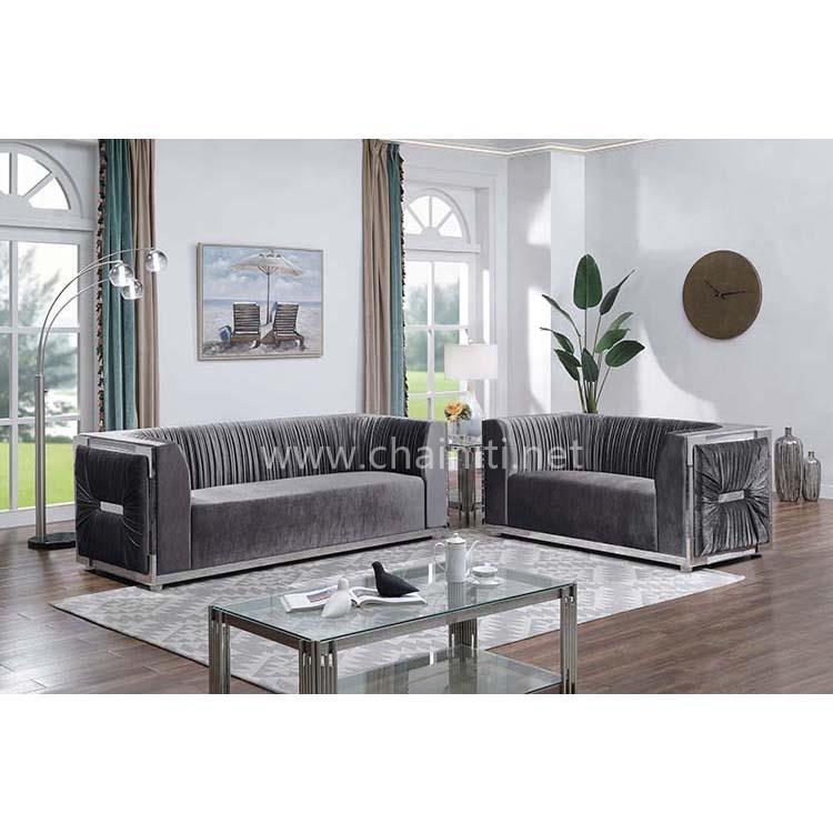 Acrylic decor velvet sofa