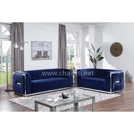 Acrylic decor velvet sofa