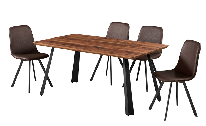 simple design modern metal MDF wood top dining table