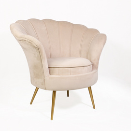 Hot Sale Upholstered Velvet Flowered Armchair