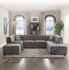 53780 Bois Sectional Fabric Sofa