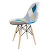 Natural Beech Legs Patchwork Fabric Upholstered Chair Dining Patchwork Chair C-439
