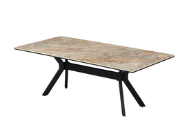 Customized Modern Furniture Space Saving Black Iron Metal Feet Dinning coffee Table Stone Slate Top