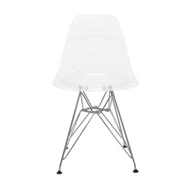 Wholesale Comfortable Luxury Home Dining Plastic Chair Armless Plastic Transparent Chair C-440PC