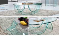 Clear Bent Glass Coffee Table-BT-CT309