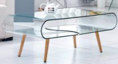Clear Bent Glass Coffee Table-BR-CT315