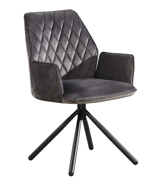 velvet fabric metal leg  blsck classic dining chair