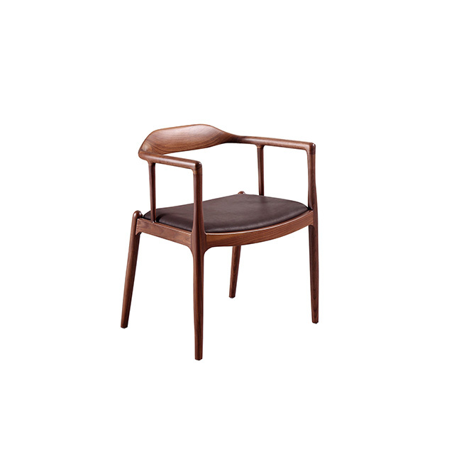 Factory Wholesale Modern Wood Chair Restaurant Black And Walnut Color