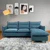 LV7049  L-shaped Light Blue Fabric Corner sofa