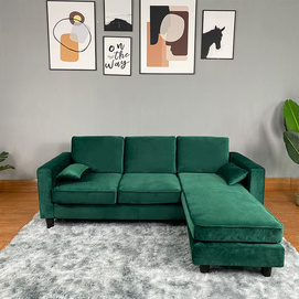 LV788  L-shaped Green Fabric Corner sofa