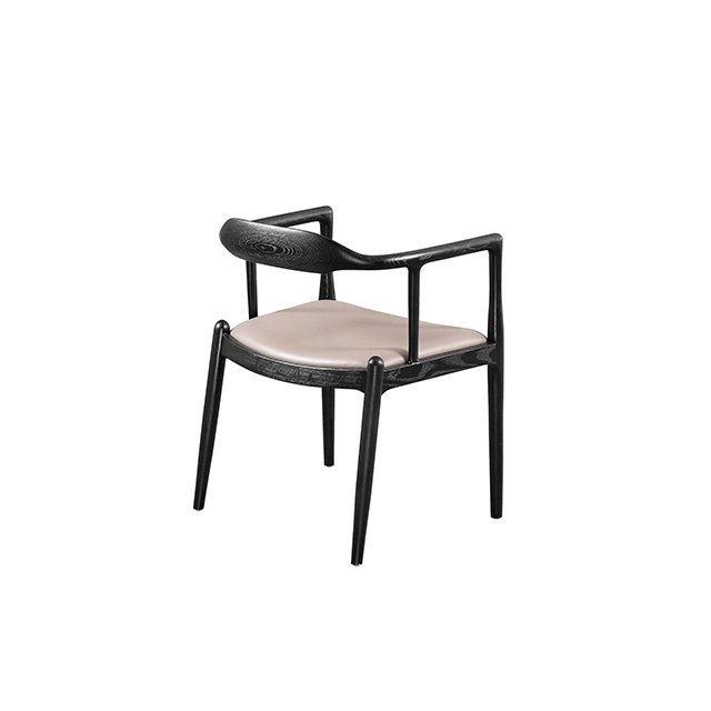 Factory Wholesale Modern Wood Chair Restaurant Black And Walnut Color