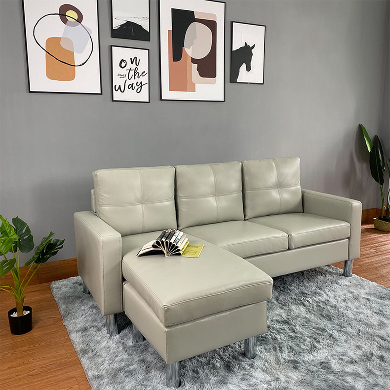 L5549  American Light Style Leather Corner Sofa