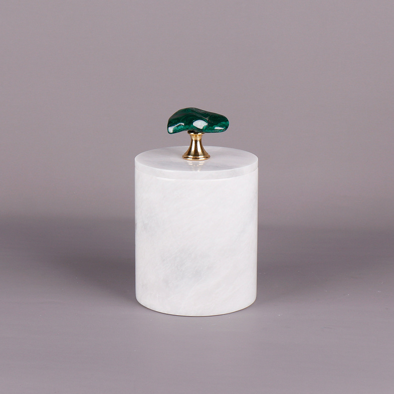 Marble jar-white