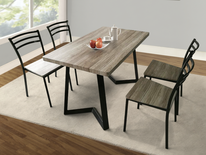 YS2586 MDF+Metal Frame Dining Table and Chairs Set