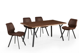 veneer MDF and metal legs dining table