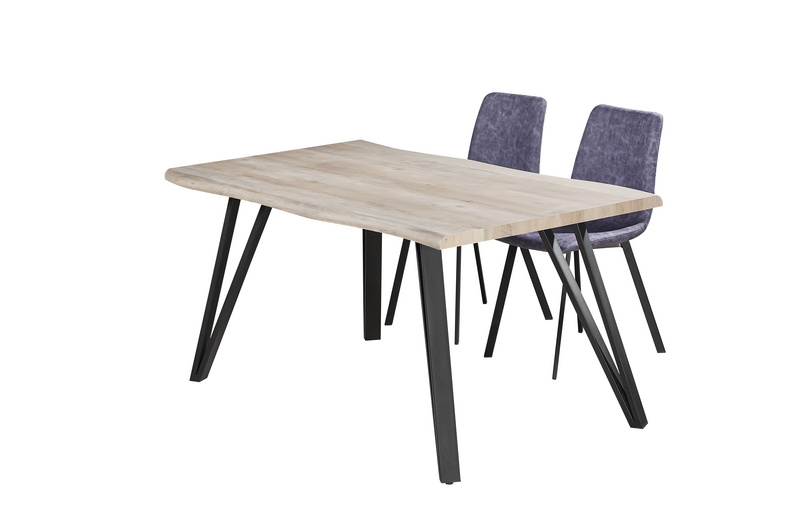MDF with paper V-shaped metal legs dining table