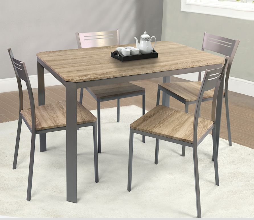 YS2543 MDF+Metal Frame Dining Table and Chairs Set