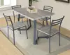 YS2586 MDF+Metal Frame Dining Table and Chairs Set