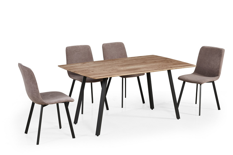 simple design MDF top and metal frame dining table