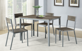 YS2524 MDF+Metal Frame Dining Table and Chairs Set
