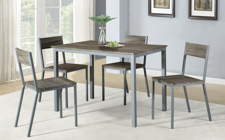 YS2524 MDF+Metal Frame Dining Table and Chairs Set