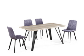 MDF with paper V-shaped metal legs dining table