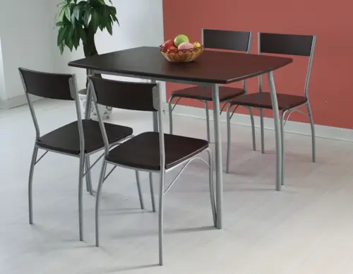 YS2332 MDF+Metal Frame Dining Table and Chairs Set