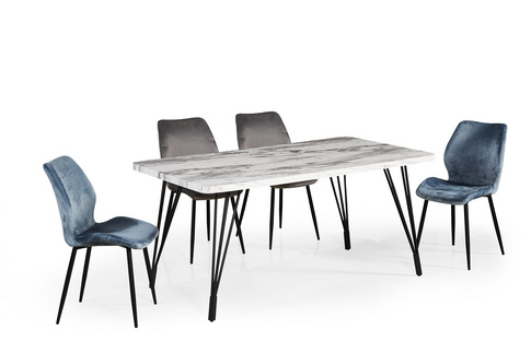 fancy design modern MDF metal legs dining table