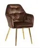 gold chromed legs soft shell leisure chair dining chair