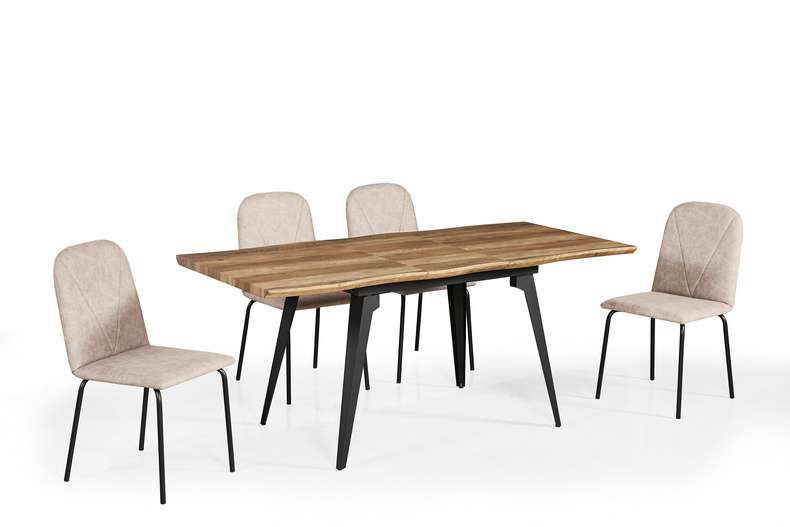 curved edge MDF with paper extension dining table