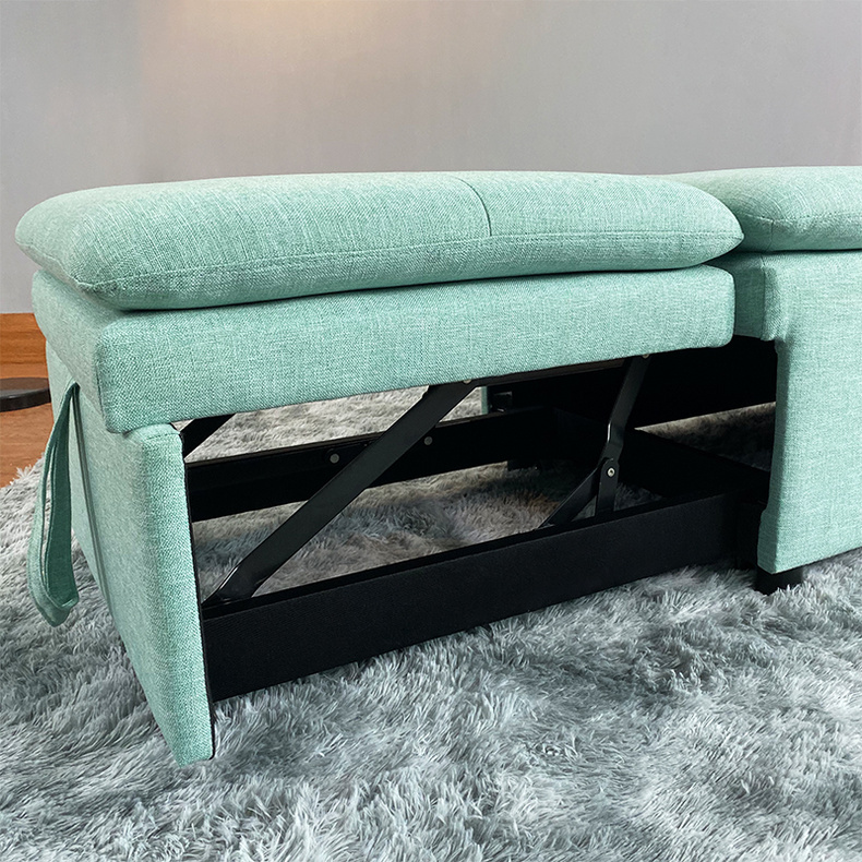 LV3372  Light Green Fabric Single Sofa Bed