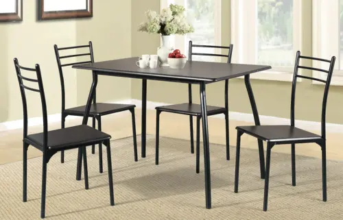 YS2309BR MDF+Metal Frame Dining Table and Chairs Set