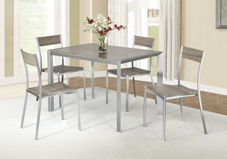 YS2506+YS2501(Glass or MDF) Dining Table and Chairs Set