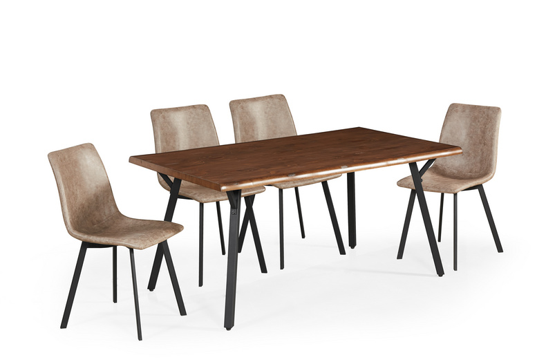 veneer MDF and metal legs dining table