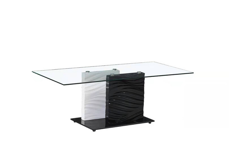 transparent tempered glass MDF with painting covering coffee table