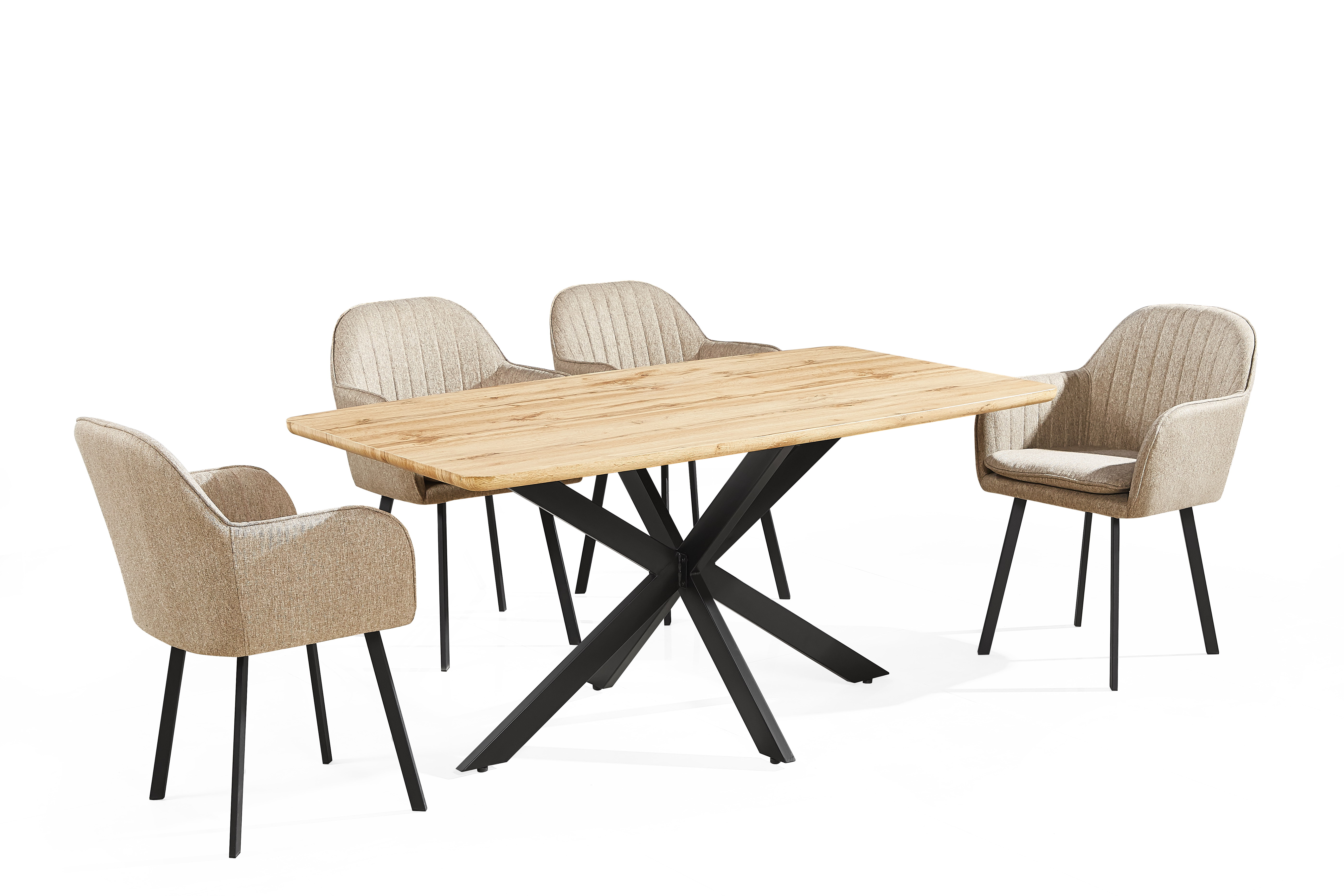 MDF with paper metal legs dining table