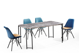 modern design MDF with paper metal tube frame dining table